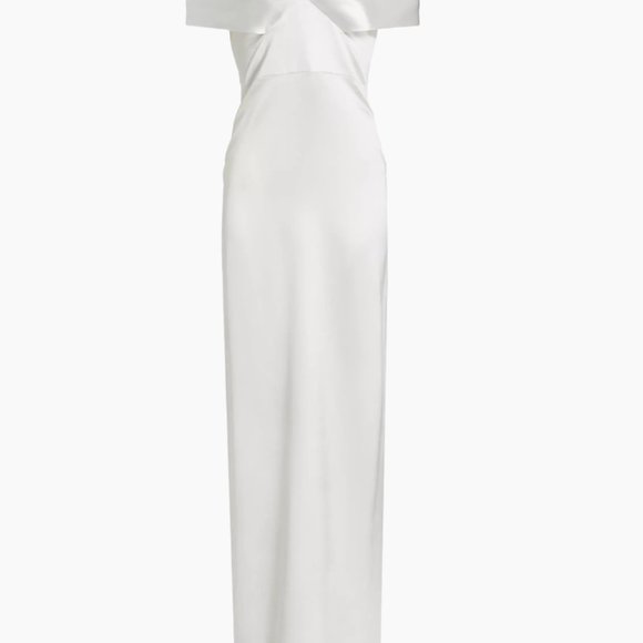 Brandon Maxwell Bridal Collection Silk Off-The-Shoulder Gown Sz 4 - Picture 2 of 15